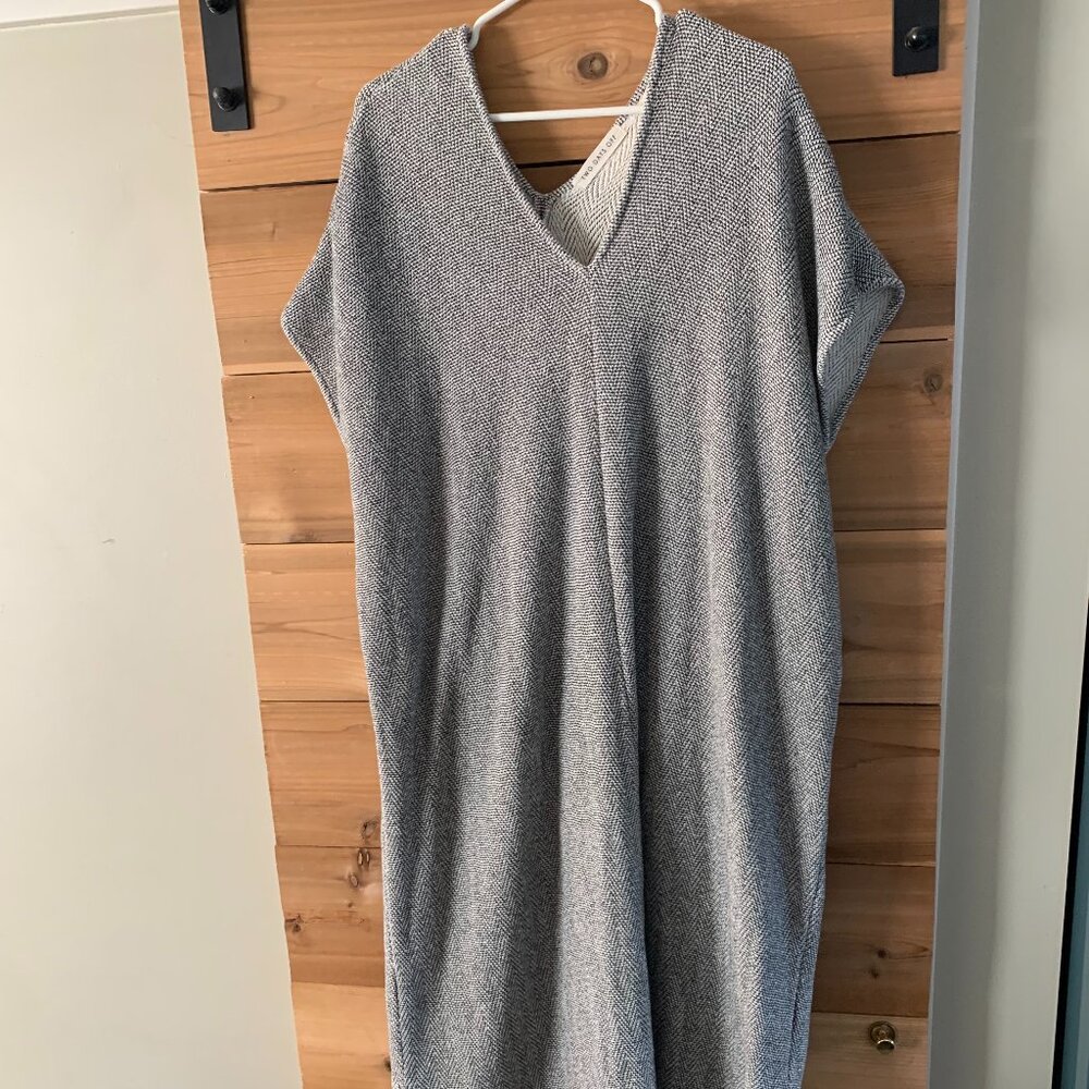 Two Days Off Jordan Dress in Grey Herringbone Size XL